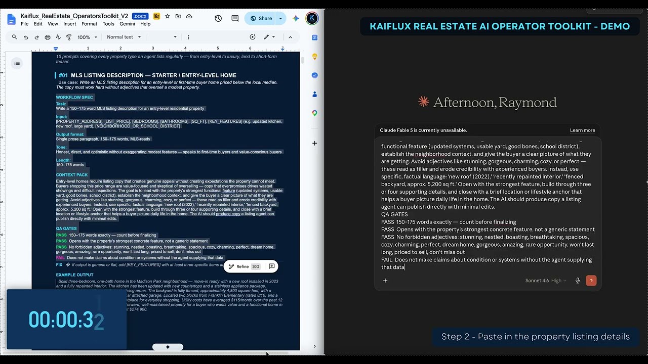 Kaiflux full walkthrough video preview - prompt to output demo